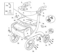 Replacement Parts for Drive Nitro Rollator, 10266 (5.Red Backrest Knob & Bolts (Pair) - for Red Unit) Drive Part # 1026605-R
