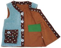 Kozie Clothes Big Girls Girls' Sensory Weighted Vest 12 Light Blue/Chocolate Coruroy