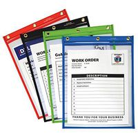 C-Line Heavy Duty Super Heavyweight Plus Stitched Shop Ticket Holder, Assorted Colors, 9 x 12 Inches, Box of 20 Shop Ticket Holders (50920) by C-Line