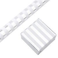 RUSPEPA Gift Wrapping Paper Roll-Silver Foil Vertical Stripe White Background Design for Wedding, Birthday, Shower, Congrats, and Holiday Gifts - 30 Inch X 16 Feet