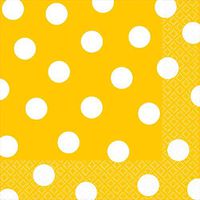Yellow Sunshine Dots Luncheon Napkins Value Pack | 6" x 6" | 192 Ct.