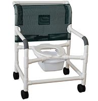 MJM International 126-4-WB Extra Wide Shower Chair with Bar in Back, 425 oz Capacity, 40" Height x 30" Width x 29.5" Depth, Royal Blue/Forest Green/Mauve