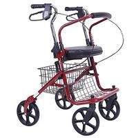 Wheelchair Folding Four Wheel Rollator Walker with Padded Seat 2 in 1 Walker Transport Combination Rollator Walking Aid Walking aid