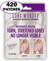 Lobe Wonder 420 Invisible Earring Ear-Lobe Support Patches - Provides Relief for Damaged, Streched Ear-Lobes and Helps Protect Healthy Ear Lobes Against Tearing