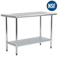 Kitchen Work Table Scratch Resistent and Antirust Metal Stainless Steel Work Table with Adjustable Table Foot Scratch Resistent, 24" x36"