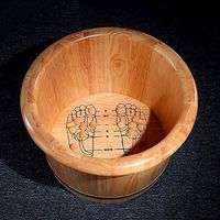 Foot Tub, Solid Wood Foot Soak Barrel,Household Oak Quality Foot Bath Barrel，with Acupoint Massage Beads (Size : B)