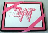 Hallmark Stationery NOT4136 Pink Initial W Blank Note Cards
