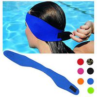 DoMii Swimming Headband Waterproof Ear Band Earplugs Hair Guard Yoga Diving Protector for Adult and Child Blue M