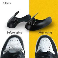 MOXIN 5 Pair Shoe Shields, Shoes Creases Protector, Can Be Cut Design, Anti-Wrinkle Protector, Against Shoe Creases, Sneaker Protecto,Black