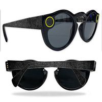 MightySkins Skin Compatible with Snapchat Snapchat Spectacles - Black Leather | Protective, Durable, and Unique Vinyl Decal wrap Cover | Easy to Apply, Remove, and Change Styles | Made in The USA