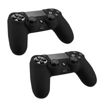SlickBlue 2 Pack Flexible Silicone Protective Skin Case For Sony PS4 Game Controller - Black [PlayStation 4]