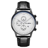 Men's Watches,Fxbar Classic Men Business Wristwatch Luxury Black Leather Strap Dress Watch Analog Wrist Watch(A)