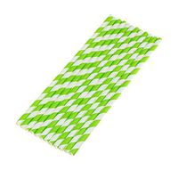 vLoveLife 100pcs Light Green & White Biodegradable Paper Straws Striped Drinking Straws for Valentine's Day Wedding Birthday Party Celebrations Baby Shower Favors Supplies