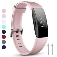HQzon Compatible Bands/Clips Replacement for Fitbit Inspire & Fitbit Inspire HR Fitness Tracker, Made of Soft Comfortable Silicone（Band-Pink-S）
