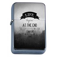 Comfort Zone Flip Top Dual Torch Em1 Smoking Cigarette Silver Refillable Dual Flame