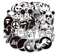 100 Packs Black and White Stickers Water Bottles Laptop Car Hydroflasks Phone Motorcycle Guitar Skateboard Computer Vinyl Sticker Waterproof Cute Aesthetic Trendy Decals for Teens Boys Girls Adults