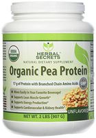 Herbal Secrets Organic Pea Protein Powder - 2 lbs (Non-GMO) Unflavored- Supports Lean Muscle Growth, Energy Production, Cardiovascular & Kidney Health*