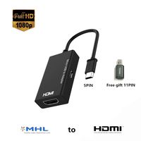 MHL to HDMI, Micro USB to HDMI Adapter for Android Smart Phones and Tablets with MHL Function, Support 1080P High Definition Resolution (Blck2)