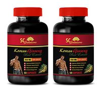 Brain and Memory Power Boost - Korean Ginseng 350MG - panax Powder - 120 Capsules (2 Bottles)