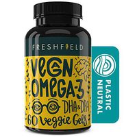 Freshfield Vegan Omega 3 DHA Supplement: Better Than Fish Oil! Mercury Free, Plant Based, Sustainable Algae Oil | Supports Heart, Brain, Joint Health. 2 Month Supply - Hexane Free DPA for Men & Women