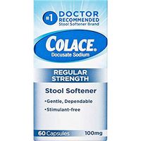 Colace Regular Strength Stool Softener 100 mg Capsules 60 Count Docusate Sodium Stool Softener for Gentle Dependable Relief