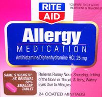 Rite Aid Pharmacy Allergy Medication, Coated Minitabs, 24 minitabs
