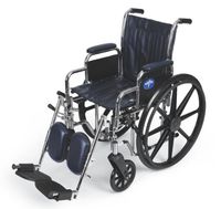 Medline MDS806300N Wheelchair, 16", ECON Plus, Desk ARM, Navy