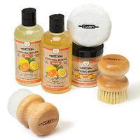 CLARK'S Complete Cutting Board Care Kit | Cutting Board Oil (12oz) - Soap (12oz) - Finish Wax (6oz) - Applicator - Scrub Brush - Finishing Pad | Orange & Lemon Scented