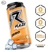 Raze Energy Drink | Performance and Hydration | Sugar Free, Zero Calorie Energy Drink - Guava Mango 12 Pack
