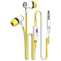AutumnFall 3.5mm In Ear Headphones Wired Earphones Passive Noise Cancellating Earbuds Headphones with Mic (Yellow)
