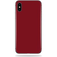 MightySkins Skin Compatible with Apple iPhone X - Solid Burgundy | Protective, Durable, and Unique Vinyl Decal wrap Cover | Easy to Apply, Remove, and Change Styles | Made in The USA