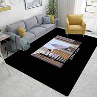 Bigdatastore City Home Bedroom Carpet Floor Mat, Cartoon Style New York Abstract Urban Metropolitan Manhattan Illustration Modern Art, Easy Maintenance Area Rug Living Room Bedroom Carpet(4'x 6')