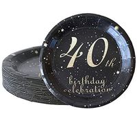 40th birthday decorations party supplies set,40th birthday gifts for women or men, 50 piece paper plates,9 x 9 Inches. (40)