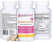 Just Thrive - GlutenAway - 60 Veggie Capsules - Digestion Support for Trace Gluten Found in Gluten-Free Food - Doctor-Formulated - Unique Digestive Enzyme and Probiotic Blend - Non-GMO