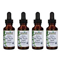 Swanson Milk Thistle Liquid Extract (Alcohol- & Sugar-Free) 1 fl Ounce (29.6 ml) Liquid (4 Pack)