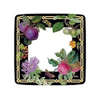 Caspari Découpage Garden Square Paper Salad & Dessert Plates in Black, 8 Per Package