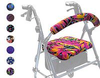 Crutcheze Hawaiian Tropical Leaves Rollator Walker Seat and Backrest Covers Designer Fashion Accessories Made in USA