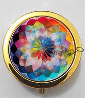 BlackKey Bohemian Pattern 3-Compartment Decorative Pocket Gift Box Case Organizer for Pill, Color 2 -2057