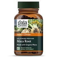 Gaia Herbs Maca Root Capsules, Vegan Gelatinized, 60 Count - Supports Energy, Stamina, Healthy Libido & Hormone Balance, Made with Organic Peruvian Maca Powder