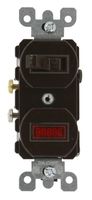 Leviton 5336 20 Amp, 120 Volt, Duplex Style Single-Pole/Neon Pilot AC Combination Switch, Commercial Grade, Brown
