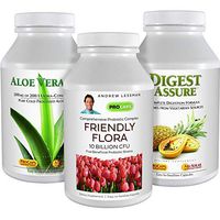 Andrew Lessman Complete Digestion Kit – 270 Capsules – 3-Product Bundle: 90 Capsules Each of Digest Assure, Aloe Vera-200 and Friendly Flora Probiotic, for Targeted Support to The Digestive System