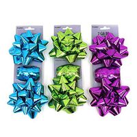 Bright Embossed Gift Wrapping Set includes two 2.4" Gift Bows and Matching Curling Ribbon (Units per case: 48)