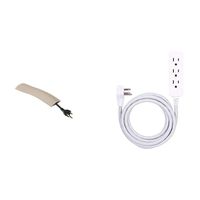 Legrand - Wiremold CDI-5 Corduct Overfloor Cord Protector-  Rubber Duct Floor Cord Cover, Ivory, 5 Feet (60 Inches) & GE Designer Cord Pro Designer Extension Cord with Surge Protection Gray/White