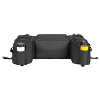 Black Rear Bag Padded Seat Bottom Support Storage Pack Rack Back for Off Road Motorcycle ATV Front and Rear Facks Placed Durable Straps and Ladder Lock Buckles Fixed