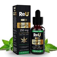 ReU Premium Hemp Oil Herbal Supplement Drops - Rich in Omega 3, 6, 9 Fatty Acids - Peppermint Flavor - (1 oz)