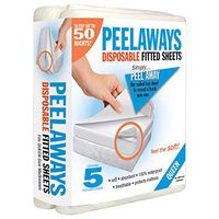 PEELAWAYS Disposable Sheets Mattress Protector – Queen Size Fitted Cover – Waterproof Bed Pad for Incontinence, Hotels, Home Care, Bedwetting – Full Coverage, 5 Layers, Soft Comfort Bamboo Blend