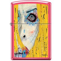 Zippo Neal Taylor Painted Face Skull Neon Pink Lighter