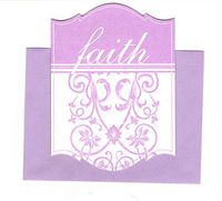 Michael's Wishful Thinking Set of 6 Accented Shaped Notecards ~ Faith (3.75" x 5"; Violet Envelopes)