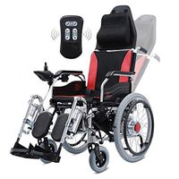 Electric Wheelchair with Headrest, Foldable Folding and Lightweight Portable Powerchair with Seat Belt,Electric Power Or Manual Manipulation,Adjustable Backrest and Pedal,Joystick