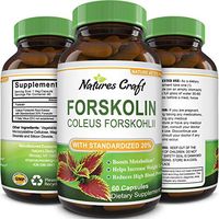Natures Craft Pure Forskolin Extract for Weight Loss Supplement Powerful Antioxidant - Maximum Strength Belly Buster Healthy Weight Management Get Lean and Trim for Men and Women
